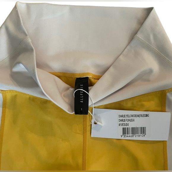 NEW with tags- All Fenix Anthropologie Charlie Yellow/cream 7/8 Legging Small - Picture 9 of 13